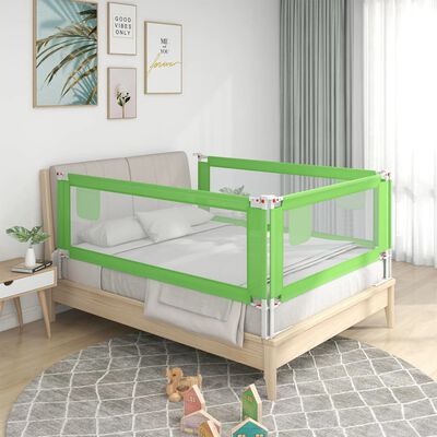 vidaXL sengehest til børneseng 90x25 cm stof grøn