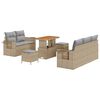 vidaXL Havesofa S&aelig;t med pude 8 pcs Beige polyrattan