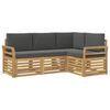 vidaXL Sofas&aelig;t 4 pcs Hvid og antracit 190 x 130,5 x 73 cm Polyester