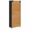vidaXL Highboard med skuffe Sort eg 69,5 x 34 x 180 cm Konstrueret tr&aelig;