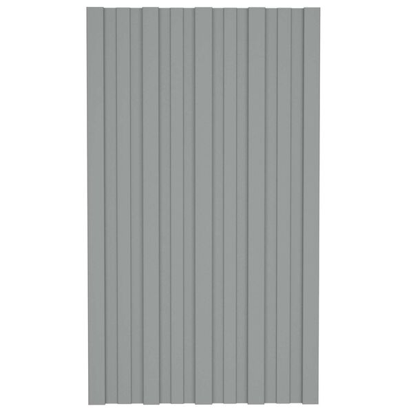 vidaXL Tagpanel 12 pcs Gr&aring; 80 x 45 cm Galvaniseret st&aring;l