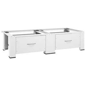 vidaXL dobbelt sokkel m. skuffer til vaskemaskine og t&oslash;rretumbler hvid