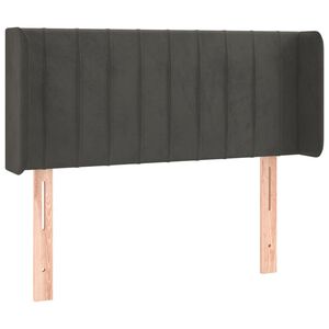 vidaXL sengegavl med kanter 83x16x78/88 cm fl&oslash;jl m&oslash;rkegr&aring;
