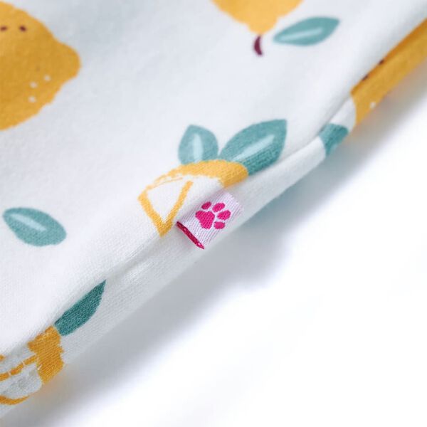 T-shirt til b&oslash;rn str. 116 bundet kant ecrufarvet