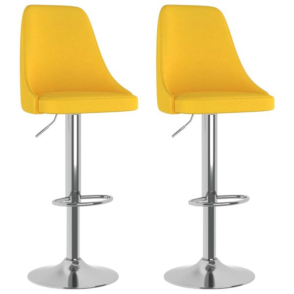 vidaXL barstole 2 stk. stof sennepsgul