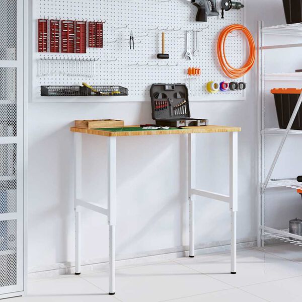 vidaXL arbejdsb&aelig;nk 100x60x(71,5-98) cm massivt egetr&aelig; rektangul&aelig;r