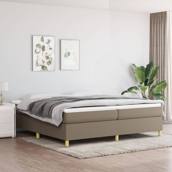 vidaXL Boxspring sengeramme 200x200 cm stof gr&aring;brun