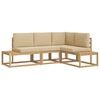vidaXL Udend&oslash;rs sofagruppe 3 Stk Hvid og Beige Polyester