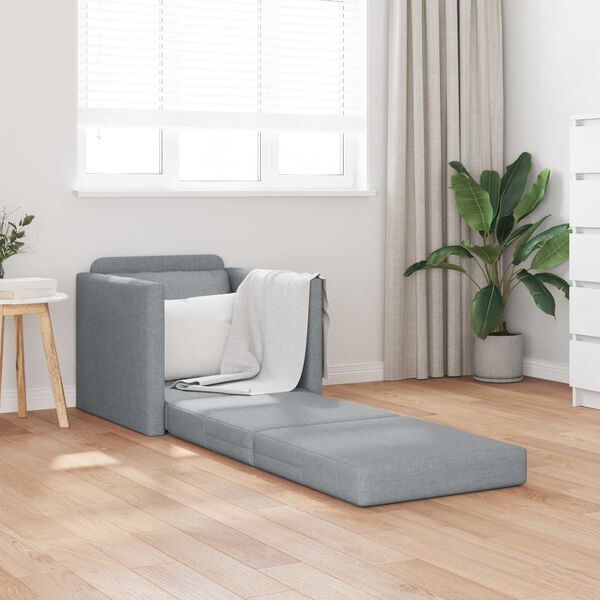 vidaXL Sovesofa 60cm Lysegr&aring; Stof