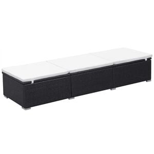 vidaXL liggestol med hynde polyrattan sort
