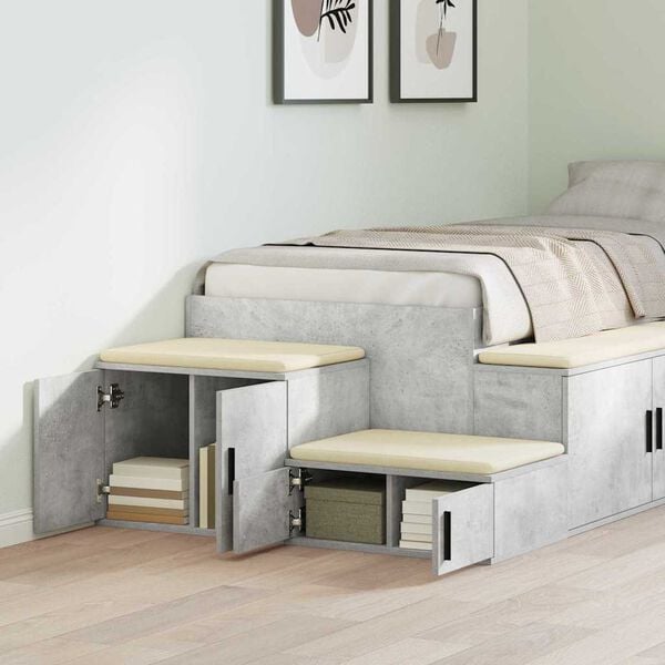 vidaXL Opbevaringsskab 2 pcs Beton Grå 103 x 41 x 40 cm