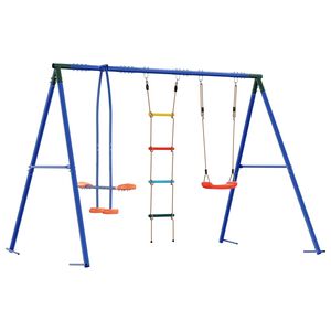 vidaXL Udend&oslash;rs Svinges&aelig;t Flerfarvet 263 x 185 x 185 cm St&aring;l og PE