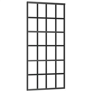 vidaXL skyded&oslash;r 90x205 cm sikkerhedsglas og aluminium sort