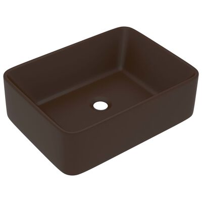 vidaXL luksushåndvask 41x30x12 cm keramik mat mørkebrun