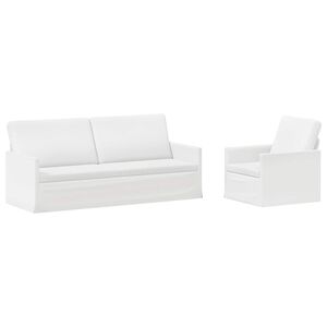 vidaXL Sofa S&aelig;t 2 pcs Hvid Stof