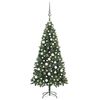 vidaXL juletr&aelig; med lys + julekugler og grankogler 180 cm