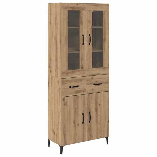 vidaXL Highboard Artisan Egetr&aelig; 69,5 x 34 x 180 cm Konstrueret tr&aelig;