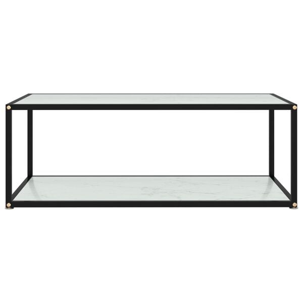 vidaXL sofabord 100x50x35 cm h&aelig;rdet glas hvid
