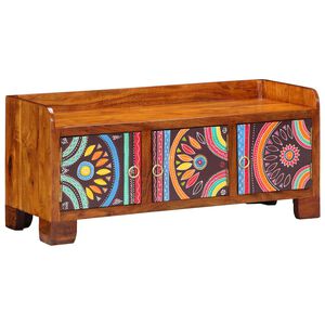 vidaXL Sko skab med d&oslash;r Flerfarvet 90 x 35 x 40 cm Massivt Akacietr&aelig;