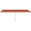 vidaXL fritst&aring;ende markise 600x300 cm automatisk betjening orange/brun