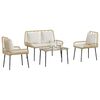 vidaXL Havemøbel Sæt med pude 4 pcs Sort og Cream polyrattan