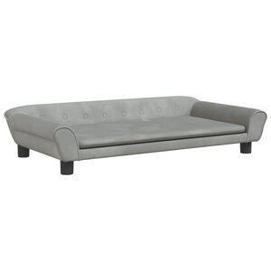 vidaXL sofa til b&oslash;rn 100x50x26 cm velour lysegr&aring;