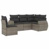 vidaXL sofas&aelig;t 5 dele med hynder polyrattan gr&aring;