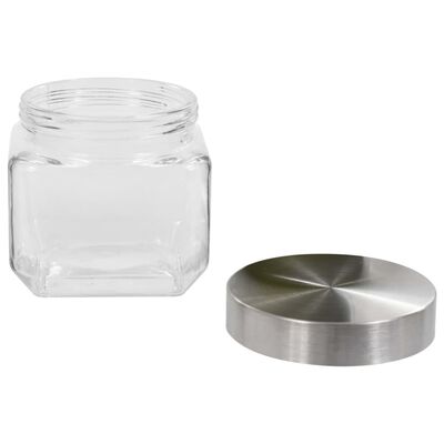 vidaXL opbevaringsglas med sølvfarvet låg 6 stk. 800 ml