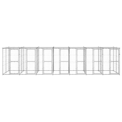 vidaXL udendørs hundebur med tag 16,94 m² galvaniseret stål