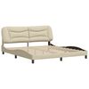 vidaXL sengeramme uden madras Hvar 180x200 cm stof cremefarvet