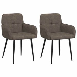 vidaXL Spisestole 2 stk. Faux Suede L&aelig;der M&oslash;rkegr&aring; 59x56,5x85cm