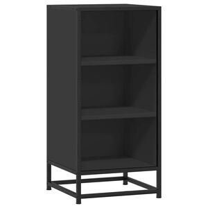 vidaXL skuffeskab 35,5x35x76 cm konstrueret tr&aelig; og metal sort