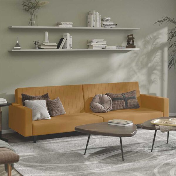 vidaXL 2-personers sovesofa fløjl brun