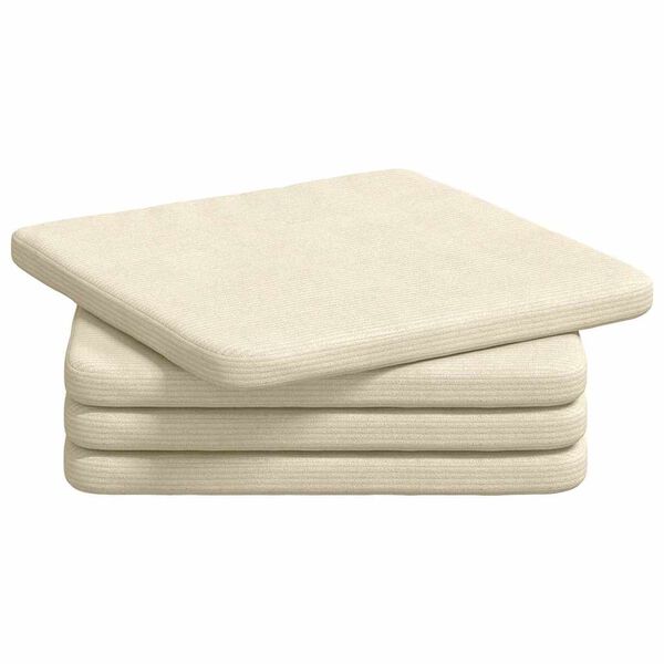 vidaXL S&aelig;depuder 4 pcs Creme 40 x 40 x 3 cm Velourstof