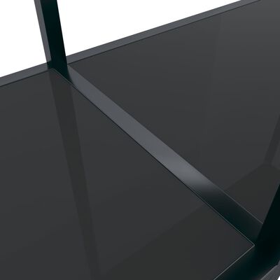 vidaXL konsolbord 220x35x75,5 cm hærdet glas sort
