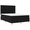vidaXL LED Box Spring Bed med madras Sort 140 x 190 cm Stof