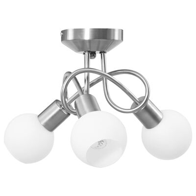 vidaXL loftlampe med keramiske lampeskærme til 3 E14-pærer hvid