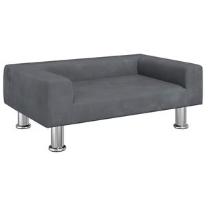 vidaXL sofa til b&oslash;rn 70x45x26,5 cm fl&oslash;jl m&oslash;rkegr&aring;