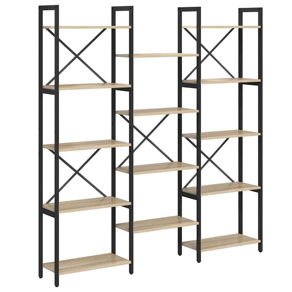 vidaXL Bogreol Sonoma eg 156 x 25 x 167 cm Konstrueret træ