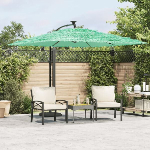 vidaXL haveparasol med st&aring;lstang 269x269x235 cm gr&oslash;n