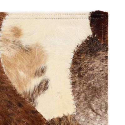 vidaXL tæppe ægte kolæder patchwork 80 x 150 cm tilfældig brun/hvid