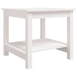 vidaXL sofabord 50x50x45 cm massivt fyrretr&aelig; sort hvid
