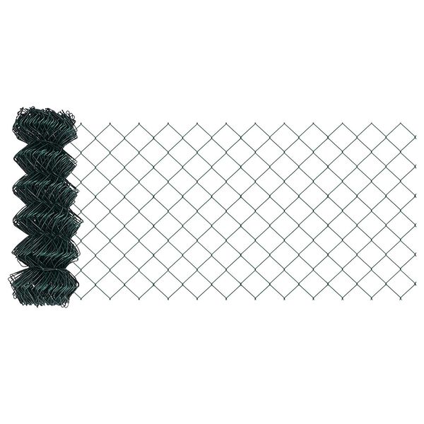 vidaXL Hegnsp&aelig;l Gr&oslash;n 10 x 0,4 m (40 x 40 mm net) St&aring;l og PVC