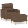 vidaXL sofastol med fodskammel 60 cm stof Brun