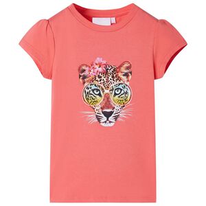 vidaXL T-shirt til b&oslash;rn str. 116 koralfarvet