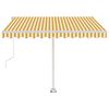 vidaXL markise m. LED + vindsensor 300x250 cm automatisk gul og hvid