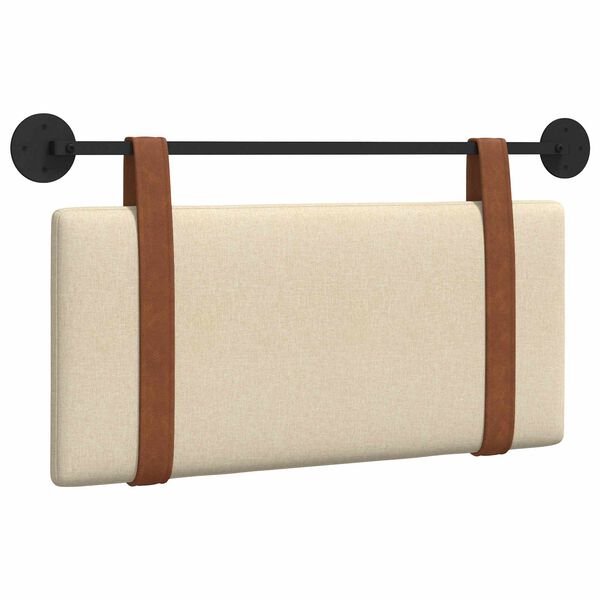 vidaXL H&aelig;ngende Hovedgavl V&aelig;gmonteret Creme 100 x 55 x 5 cm Antik PU