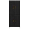 vidaXL Highboard Sort eg 69,5 x 34 x 180 cm Konstrueret tr&aelig;