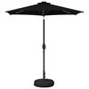 vidaXL Haveparasol med LED lys og fod 2,3 x 2,3 m Polyester Sort
