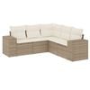 vidaXL sofas&aelig;t til haven 5 dele med hynder polyrattan beige